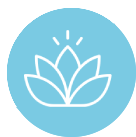 Lotus flower icon on blue