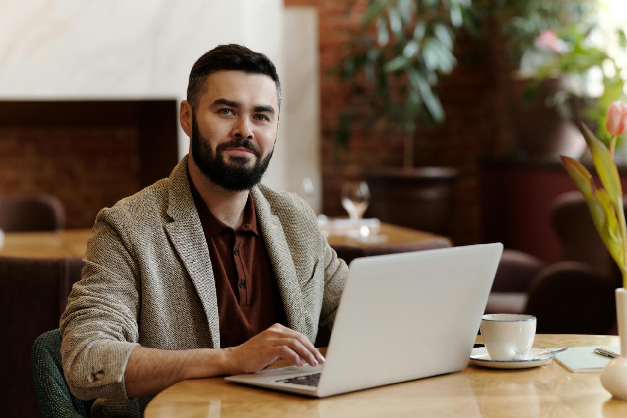 Man working on laptop